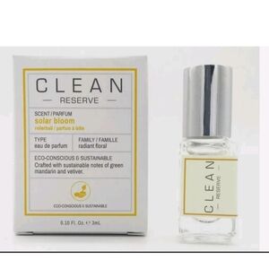 Clean Reserve Eau De Parfum/Perfume Rollerball "Solar Bloom" 0.1 fl oz/3ml NIB